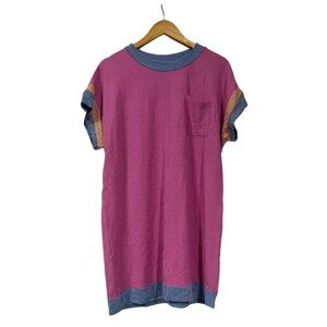 Pink, Orange, and Blue Short Sleeve Dress